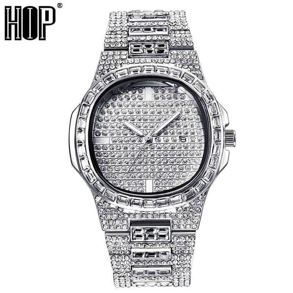 

hip hop iced out mens luxury date quartz baguette wrist watches with micropave cz for women men jewelry, Slivery;brown