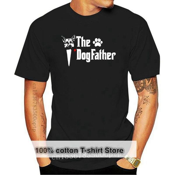 

men's t-shirts mens the dogfather german shepherd dog dad t shirt father's day homme 2021 casual short-sleeved men cool tees, White;black