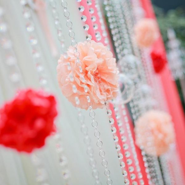 

party decoration 1 m for home crystal clear acrylic bead garland chandelier hanging wedding festive supplies decor
