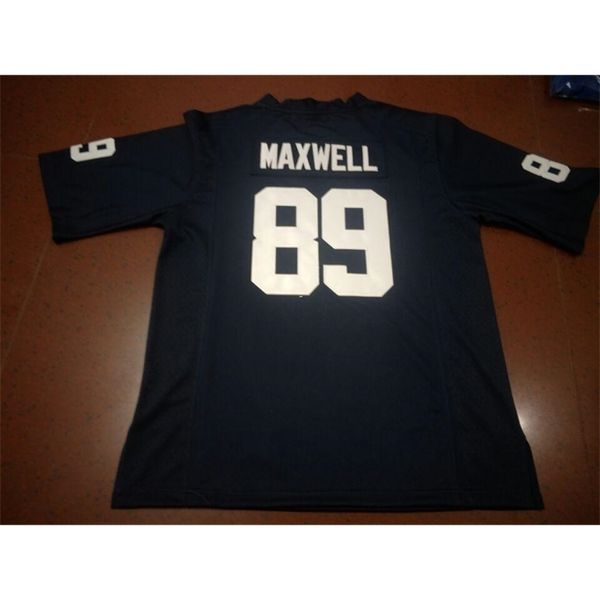 

001 penn state nittany lionss colton maxwell #89 real full embroidery college jersey size s-4xl or custom any name or number jersey, Black