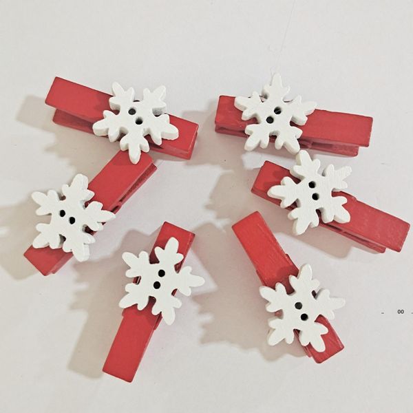 Clip di legno di Natale Decorazioni per feste di Capodanno Clip da parete per foto Ornamenti natalizi fai da te Decorazioni per la casa Regalo per bambini LLD11655