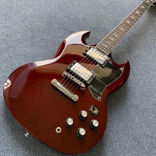 

sg electric guitar,mahogany body and neck,rosewood fingerboard,wine finish,90308