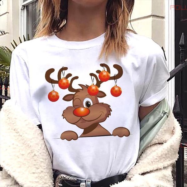 

maycaur kawaii deer printed christmas women harajuku white suitable all seasons female