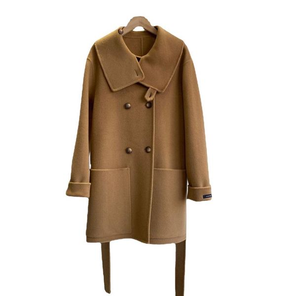 

women's wool & blends women woolen coat autumn winter fashion retro female casual, Black