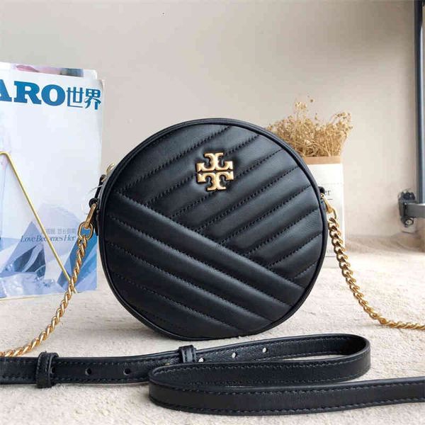 

2021 summer new tb women's bag sheepskin single shoulder sewing oblique cross fashion chain small round