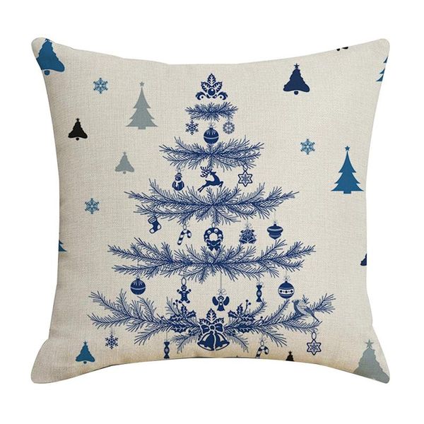 

pillow case 45x45cm christmas decoration cover linen christma tree snowflake pillowcase sofa cushion home car gift