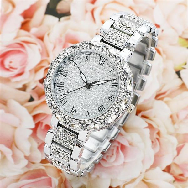 

wristwatches bling diamond watch for women fashion crystal rhinestone quartz wristwatch ladies luxury elegant watches silver clock, Slivery;brown