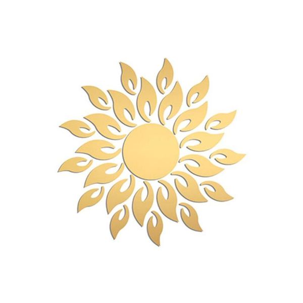 

wall stickers sun flower 3d mirror removable acrylic pattern diy round decoration art