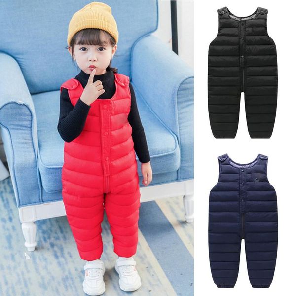 

jumpsuits kids pants cute children's slim-fit solid color waterproof warm ski outdoor sling fashion 2021, Blue