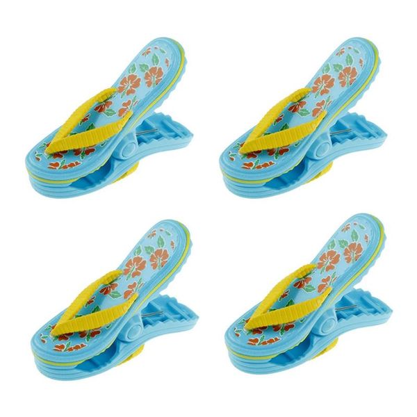 

clothing & wardrobe storage 4 pack beach towel clips plastic, cute slippers sunbed pegs, large sized laundry pegs for holiday, beach, pool