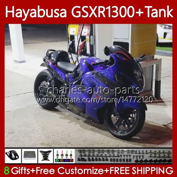 Karosserie für Suzuki Hayabusa GSXR-1300 GSXR 1300 CC GSX-R1300 1996 2007 glänzend blaue Karosserien 74Nr