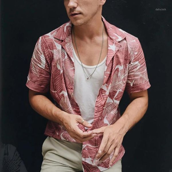 

men's casual shirts fashion print shirt trendy short-sleeved men, White;black