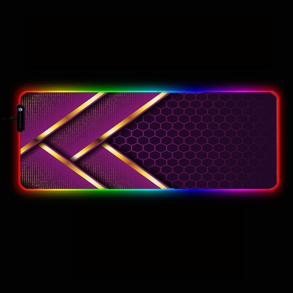

mouse pads & wrist rests abstract purple hexagon gaming rgb large pad gamer computer mousepad led backlight carpet mause xxl keyboard desk m
