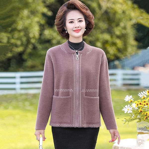 

2021 new winter coat quality vison elegant velvet wool pure jacket plus size outerwear female superior wtgx, Black