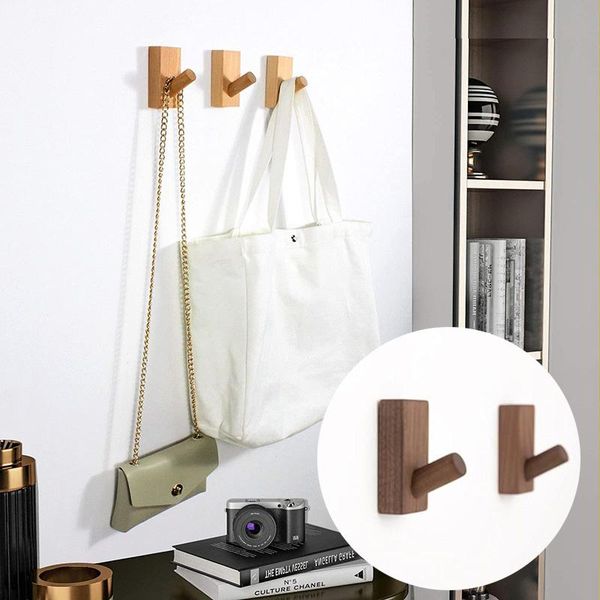 

hooks & rails 3pcs natural wood wall clothes coat mounted hat rack scarf handbag hanger bathroom towels