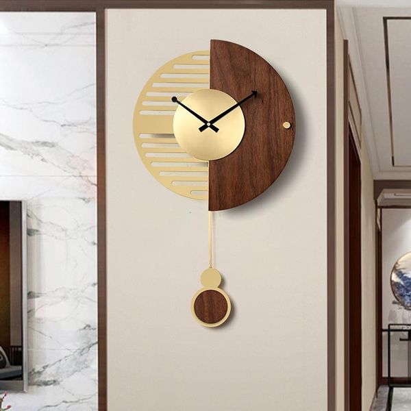 

wall clocks luxury copper clock modern design living room fashion watch pendulum metal classic duvar saatleri decor eb50wc