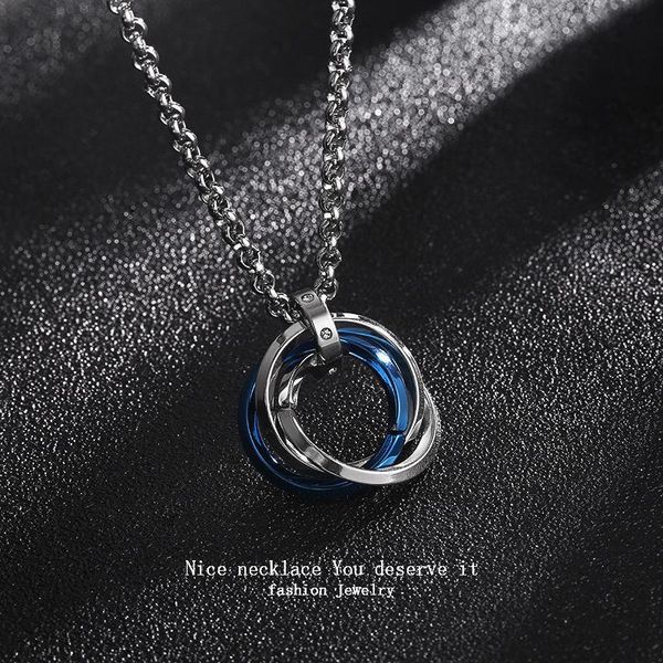 

pendant necklaces necklace 2021, fashion, titanium, multi-layer pendant, men's necklace, women's lovers' souvenir, gift, Silver