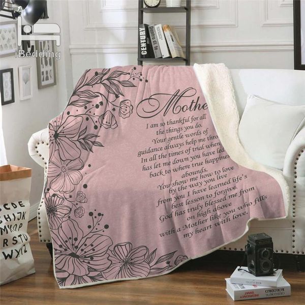 

warm letter design blanket to my mom throw blanket print on demand sherpa blankets for sofa thin quilt