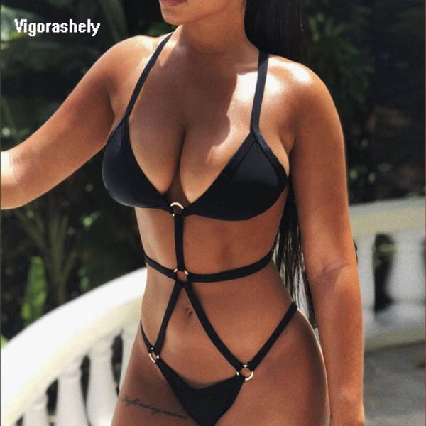 

vigorshely bndge swimsuit blck high cut swimwer women 2021 bckless bthing suit femle monokini swimsuit, White;black
