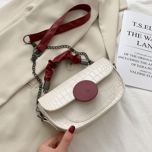 

retro small women's bag 2021 new fashion chain hobos shoulder messenger bag hand holding saddle bags for women