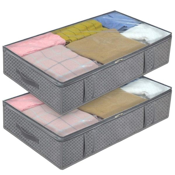 

comforters & sets 2pcs non-woven family save space storage bag bed under closet box clothes divider organiser quilt holder organizer (
