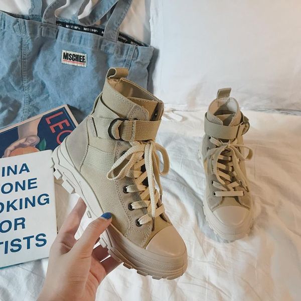 

boots spring and autumn women british wind students military women's net red short winter shoes, Black