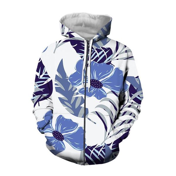 

men's hoodies & sweatshirts abstract flower zip up hoodie 3d print streetwear men women oversize sweatshirts zipper fashion harajuku cl, Black