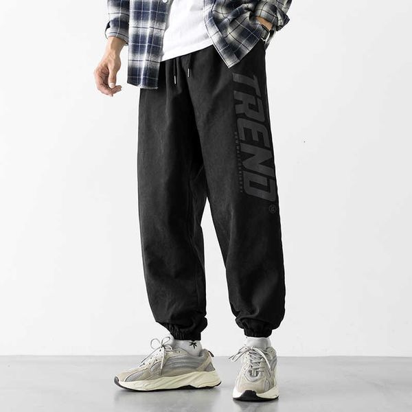 

men's pants ankle-length sweatpants streetwear spring autumn hip hop mens casual korean oversize 5xl 6xl joggers trouers frii, Black