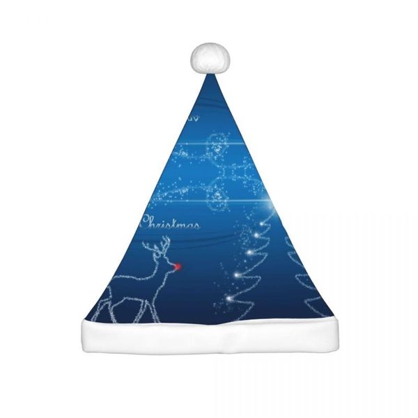 

wide brim hats christmas card tree reindeer men women's merry hat, Blue;gray