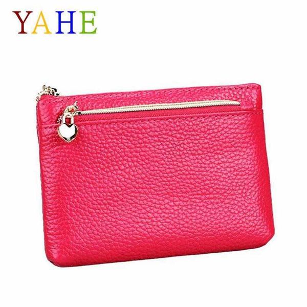 

kids coin mini purses yahe genuine leather wallets women small little card key money bags for girls boys childrens pouch, Red;black