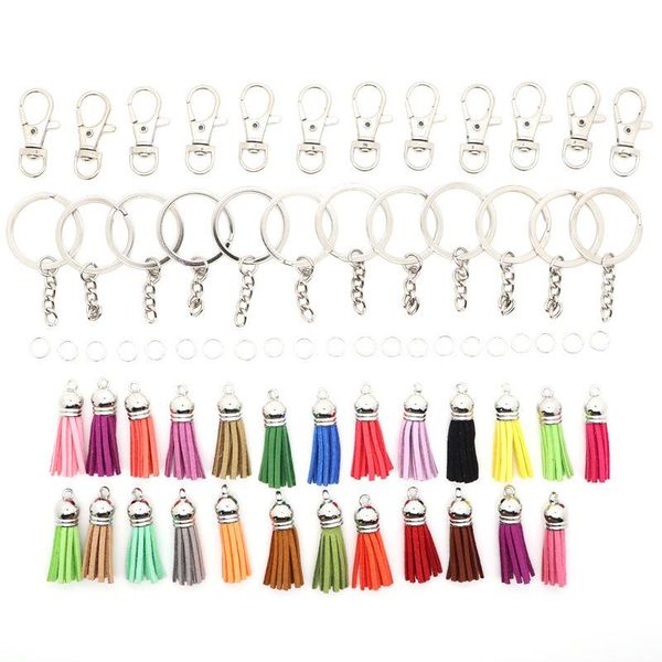 

keychains 100pcs key chain rings bulk with tassel for keychain, Silver