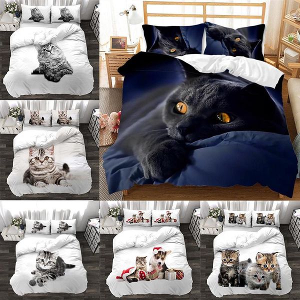 

bedding sets cute cat set duvet cover comforter animal for kid bedclothes (no sheet) ayr