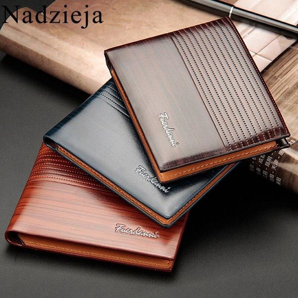 

wallets seagloca vintage men pu leather short wallet fashion design money purse male coin pocket holder, Red;black