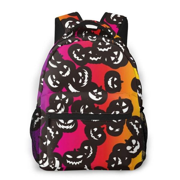 

backpack mountaineering halloween pumpkin faces shoulder bags backpacks