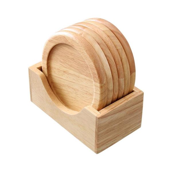 

mats & pads 1 set exquisite coasters creative wood tableware table with box
