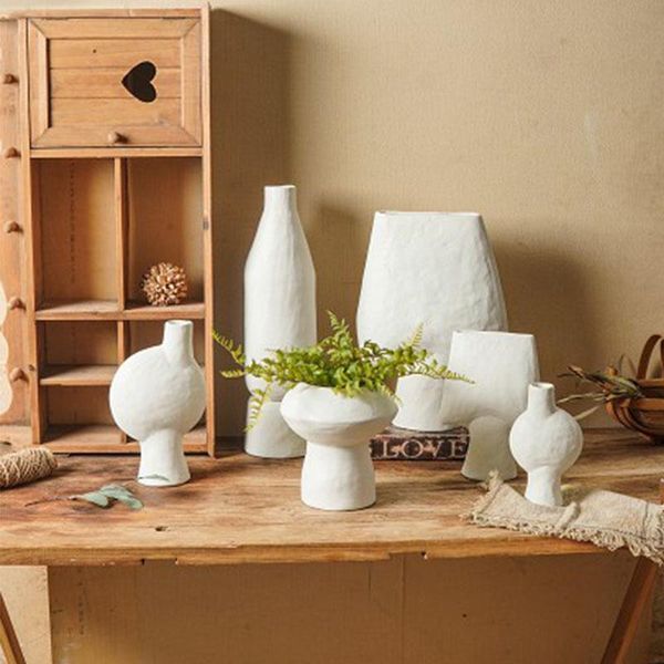 

vases nordic geometry ceramic vase living room dining table flower arrangement container dried home decoration accessories