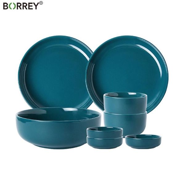 

dishes & plates borrey ceramic dinner plate bowl dish sets pink round porcelain ins nordic style restaurant