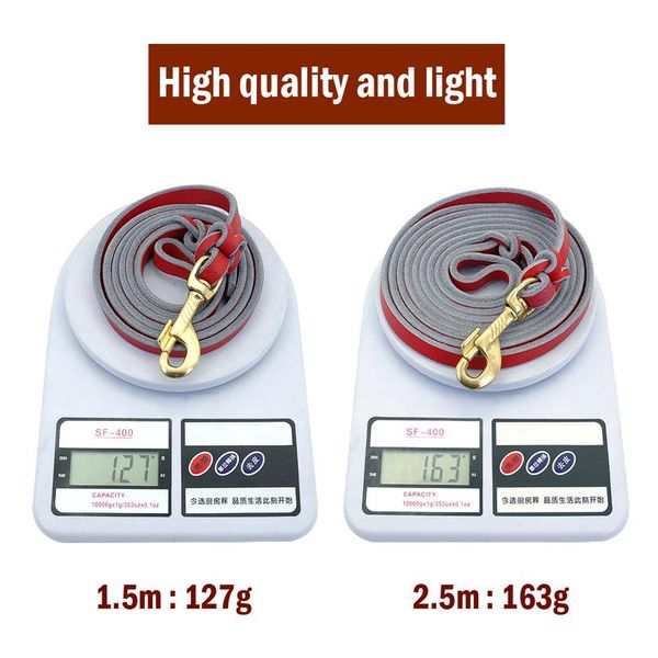 

dog leash leather pet walking training dog lead running leashes belt for medium large dogs german shepherd k9 1.5m/2 qylmkq