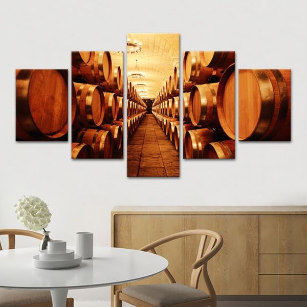 

5pcs/set unframed red wine cellar hd painting home decorative wall art