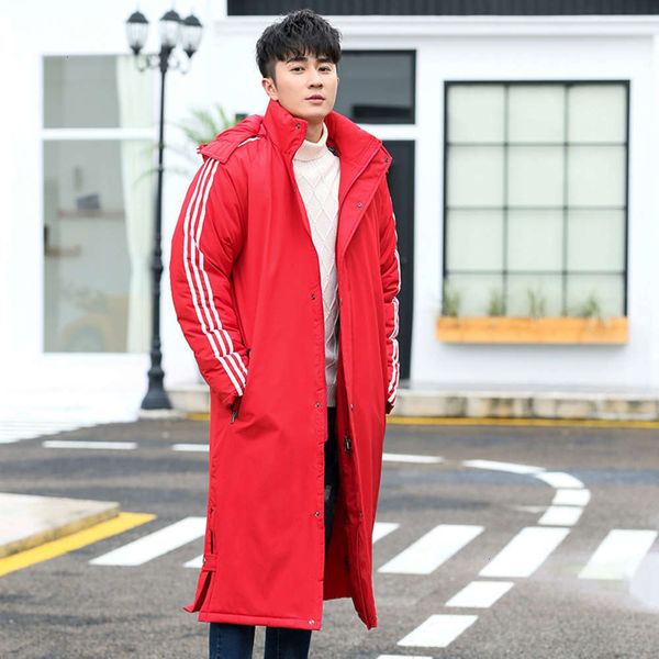 

football winter training sports coat men's national long down cotton padded home children's training coat knee cotton padded team, Black