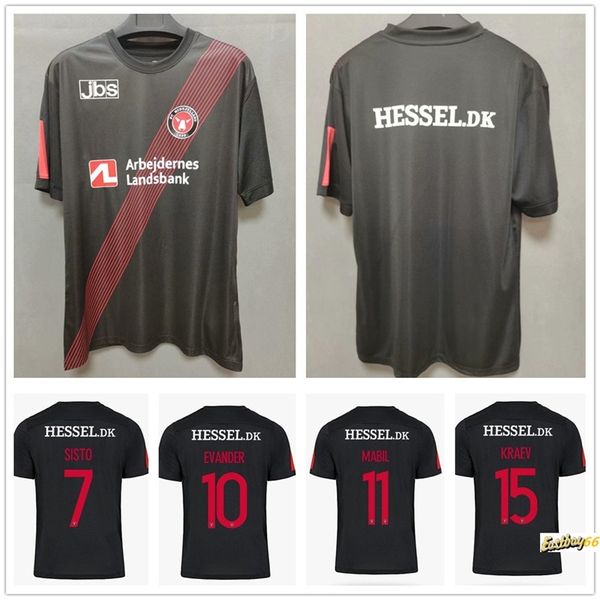 

20 21 fc midtjylland football jerseys 7 sisto 10 evander 11 mabil 15 kraev 38 onyeka customize 2020 home black soccer shirt maillots de foot, Black;yellow