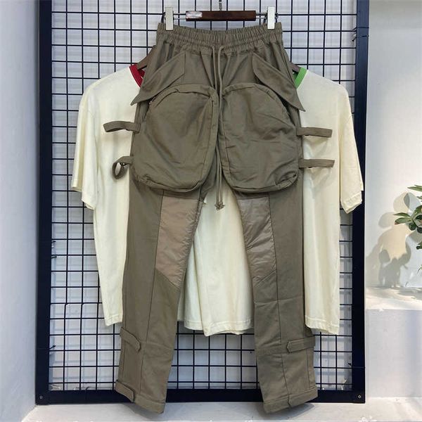 

men's pants ins work pocket men's slim fit elastic tactical clothes multifunctional casual pants fashion, Black