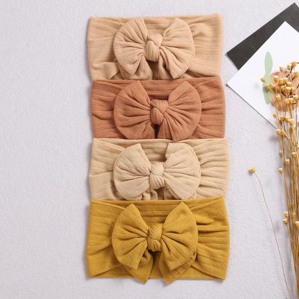 

hair accessories baby girl nylon headband bowknot headbands solid color wide turban kids strechy hairband gifts 2021, Slivery;white