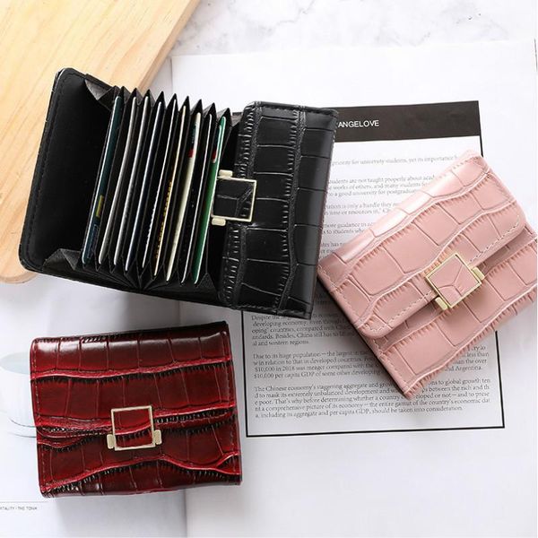 

card holders retro crocodile holder pattern wallet multifunctional fashion pu clutch, Brown;gray