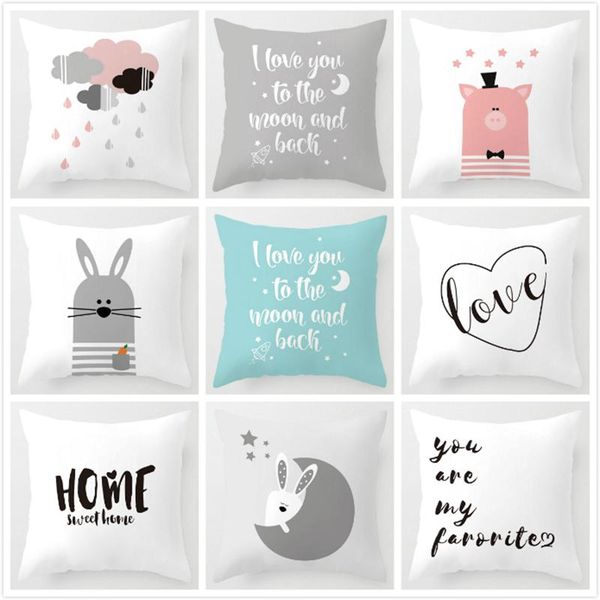 

cushion/decorative pillow children cartoon animal cushion cover ployster baby case home bedroom decorative sofa car throw cojine