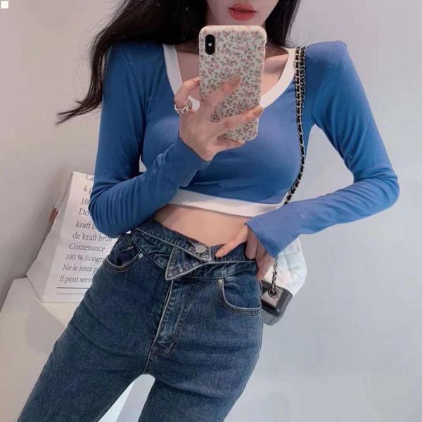 

long sleeves t-shirt clothes female t shirts women femme crop fashion women clothing black tees casual womens new fs240, White