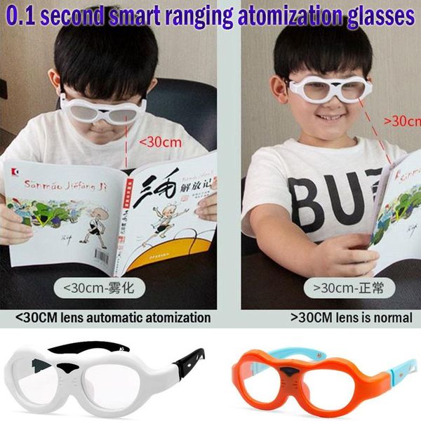 

sunglasses zsmeye 2021 prevent children's myopia and anti-blue light glasses 0.1 seconds smart sensor ranging atomized white orange, White;black