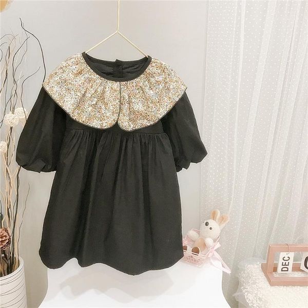 

girl's dresses 2-7 y baby girls spring autumn children long sleeve princess dress 2021 fashion floral collar cotton for, Red;yellow
