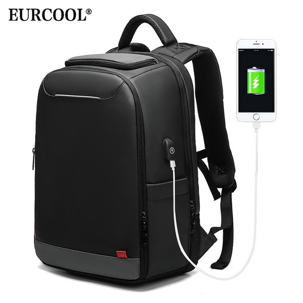 

eurcool 15.6 inch lapbackpack for teenage fashion male mochila water repellent leisure travel backpacks n0004