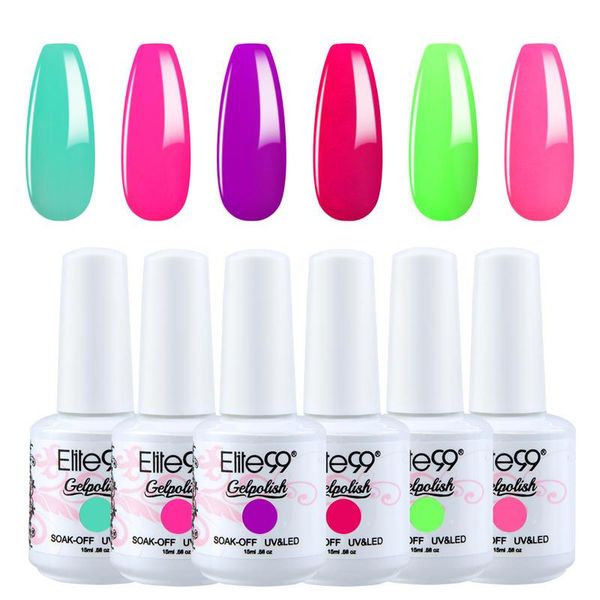 

nail art kits elite99 gel polish set 15ml hybrid varnishes 6pcs base nails uv led lamp manicure